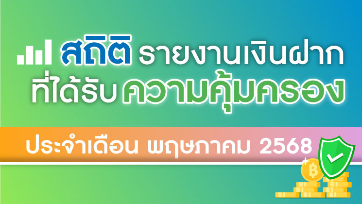 รายงานสถิติเงินฝากที่ได้รับการคุ้มครองจาก DPA ประจำเดือน พ.ค. 2568