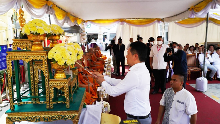 สถาบันคุ้มครองเงินฝาก ร่วมพิธีเทชนวนเพื่อจัดสร้างพระคลัง ในพระคลังมหาสมบัติ เทพประจำกระทรวงการคลัง ลอยองค์